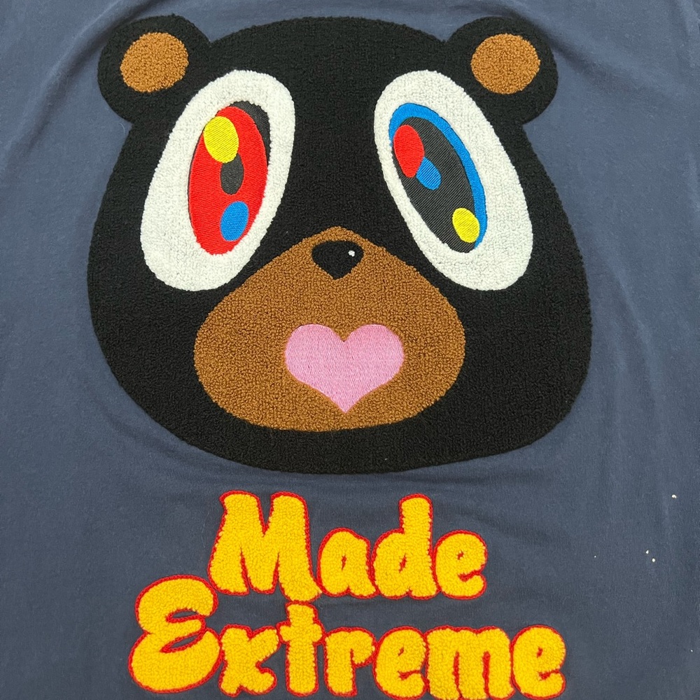 Made Extreme Kanye Dropout Bear Embroidered Blue Long Sleeve Shirt Size MediumMa - Picture 5 of 13